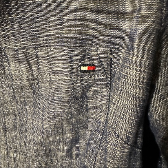 Tommy Hilfiger WOMENS button down shirt blue Size Large - Picture 4 of 5